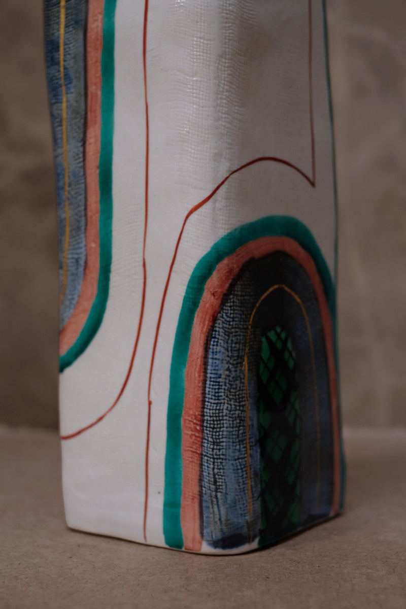Japanese Folk Art Ceramic Vase, Mid Century