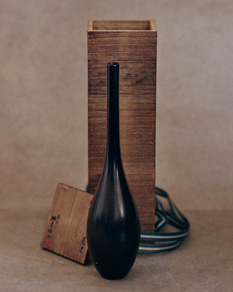 Japanese bronze Ikebana vase No.2