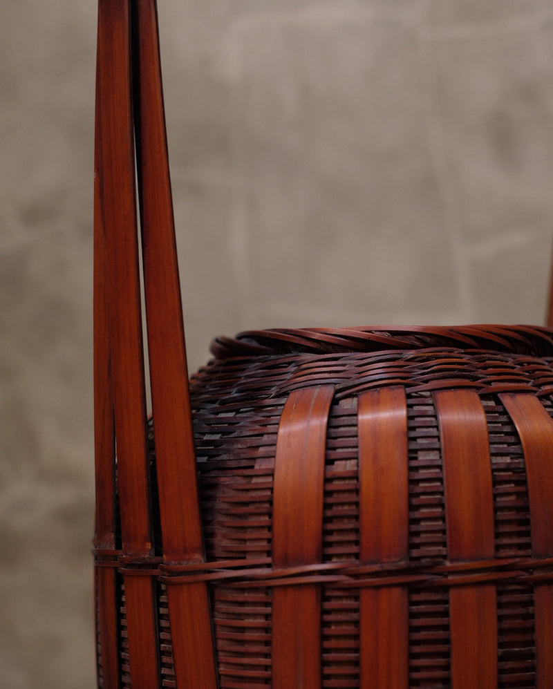Detail of woven bamboo body on Japanese ikebana basket