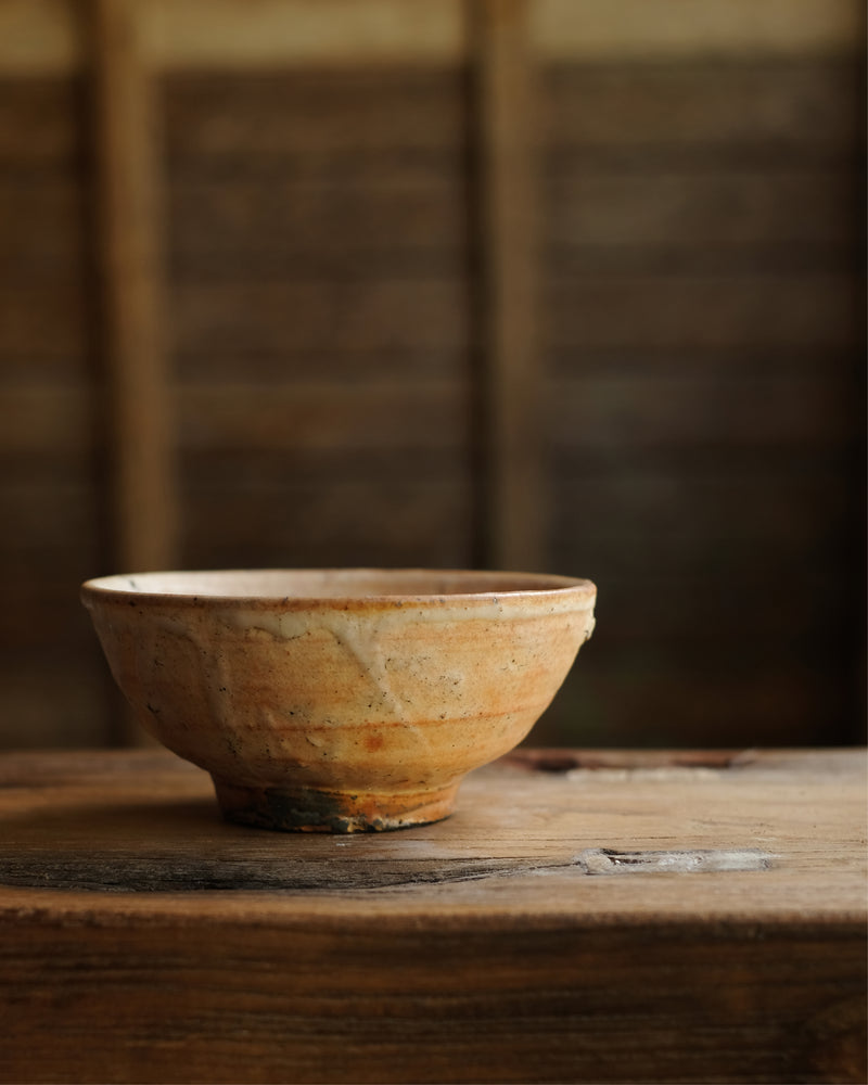 Top view of handmade Japanese ceramic bowl