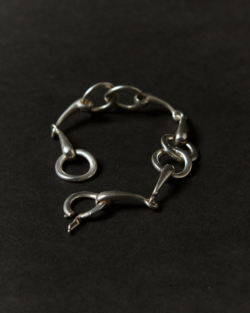 Vintage Moroccan silver link bracelet — link and clasp detail, mid-20th century.