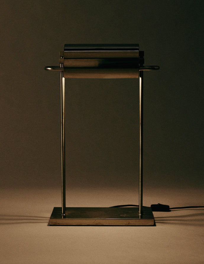 Marcel Breuer table lamp, nickel-plated brass, Paris 1925 — full view