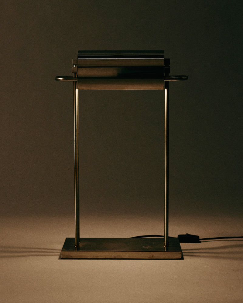 Marcel Breuer table lamp, nickel-plated brass, Paris 1925 — full view